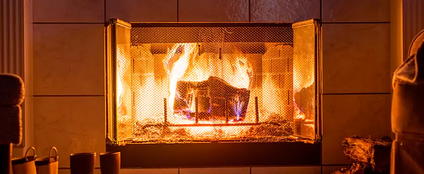 Mendota Hearth Landscape Fireplace Installation in Woburn, Massachusetts